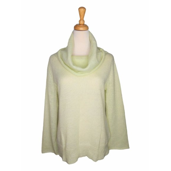 Pale Lime Green Cowl Neck Sweater Size M - Picture 1 of 7